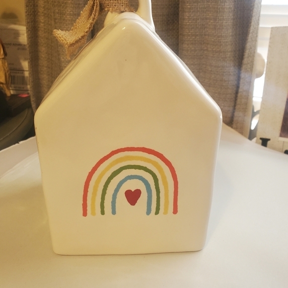 RAE DUNN  Chasing Rainbow  Birdhouse. White. - Picture 2 of 3